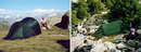 20) Zeltwanderung im Bergell 16.-18.8.2002 / Biwakplatz südlich Pass da la Duana (links) und oberhalb Alp Leira (rechts)     