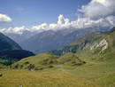 Blick vom Passo Campolungo zurück gegen den Aufstieg von der Alpe Pianascio   
